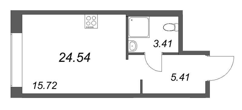 Планировка: Студия, 24,5 м², 18 513 093 ₽