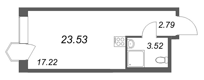 Планировка: Студия, 23,5 м², 17 500 000 ₽