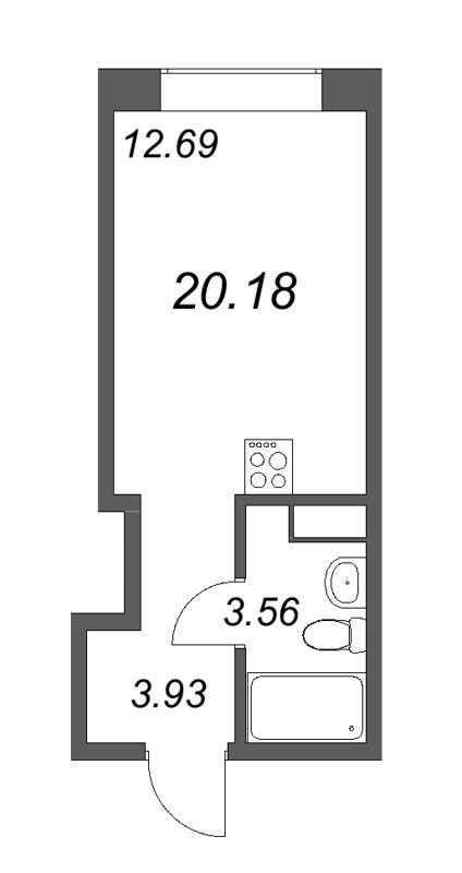 Планировка: Студия, 20,7 м², 16 713 788 ₽
