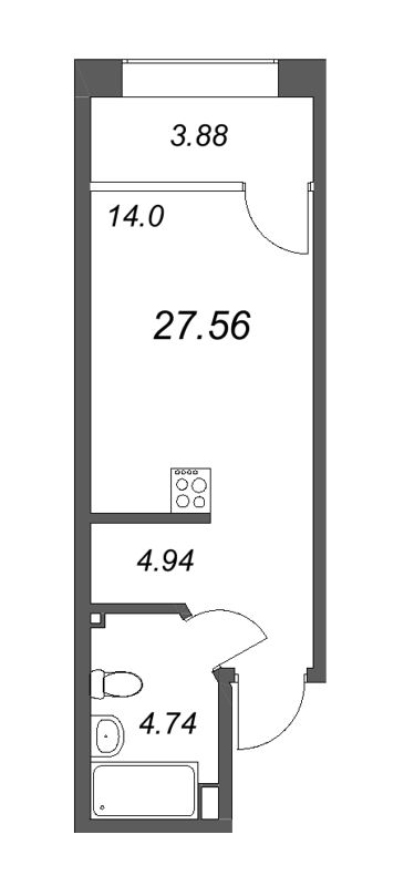 Планировка: Студия, 28,5 м², 19 023 298 ₽
