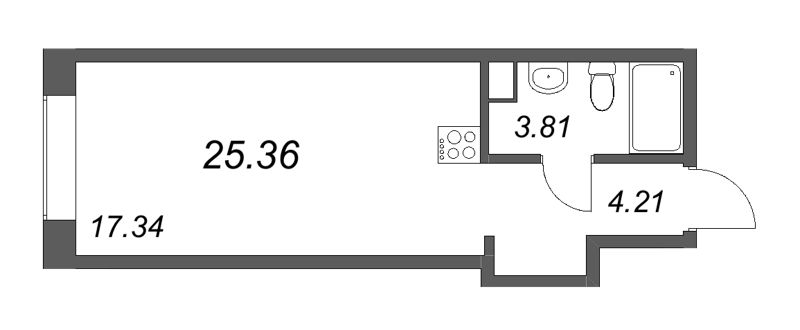 Планировка: Студия, 26,2 м², 19 034 016 ₽