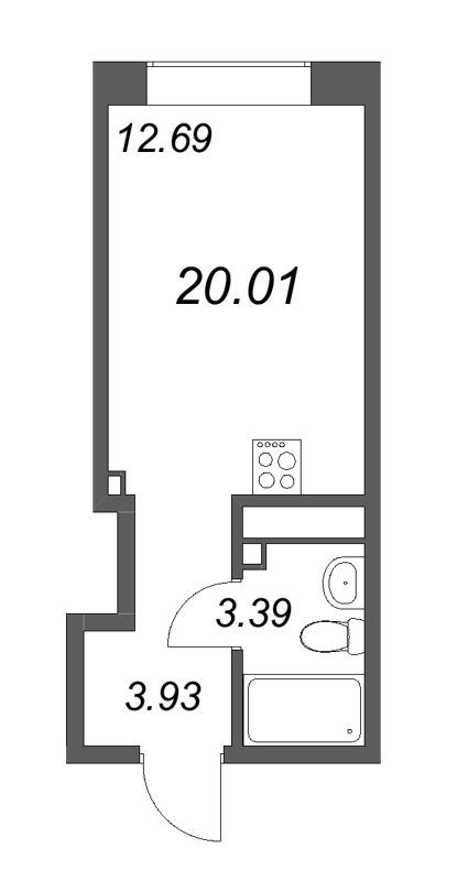 Планировка: Студия, 20,6 м², 17 702 916 ₽