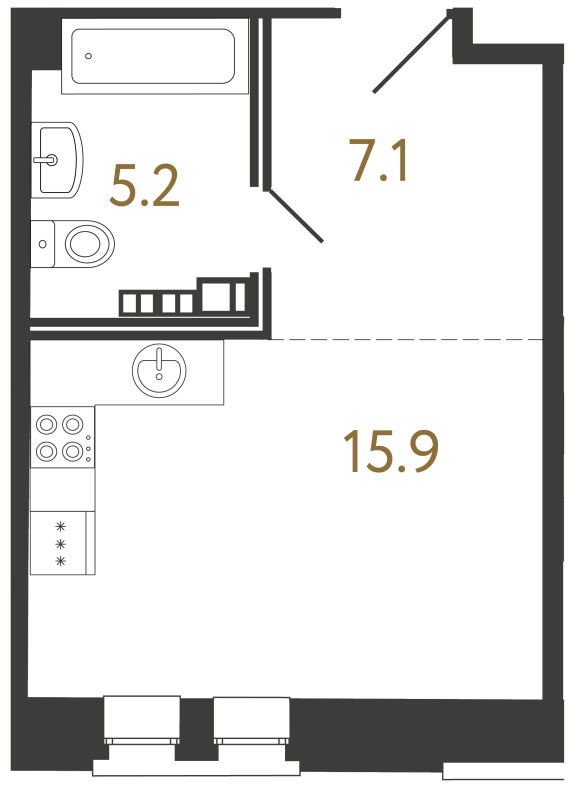 Планировка: Студия, 28,2 м², 21 226 888 ₽
